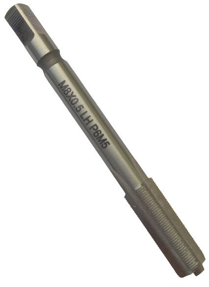 Метчик машинно-ручной М 8х0.5 левый для глухих отверстий Р6М5 шлифованный TORNERI (LH)
